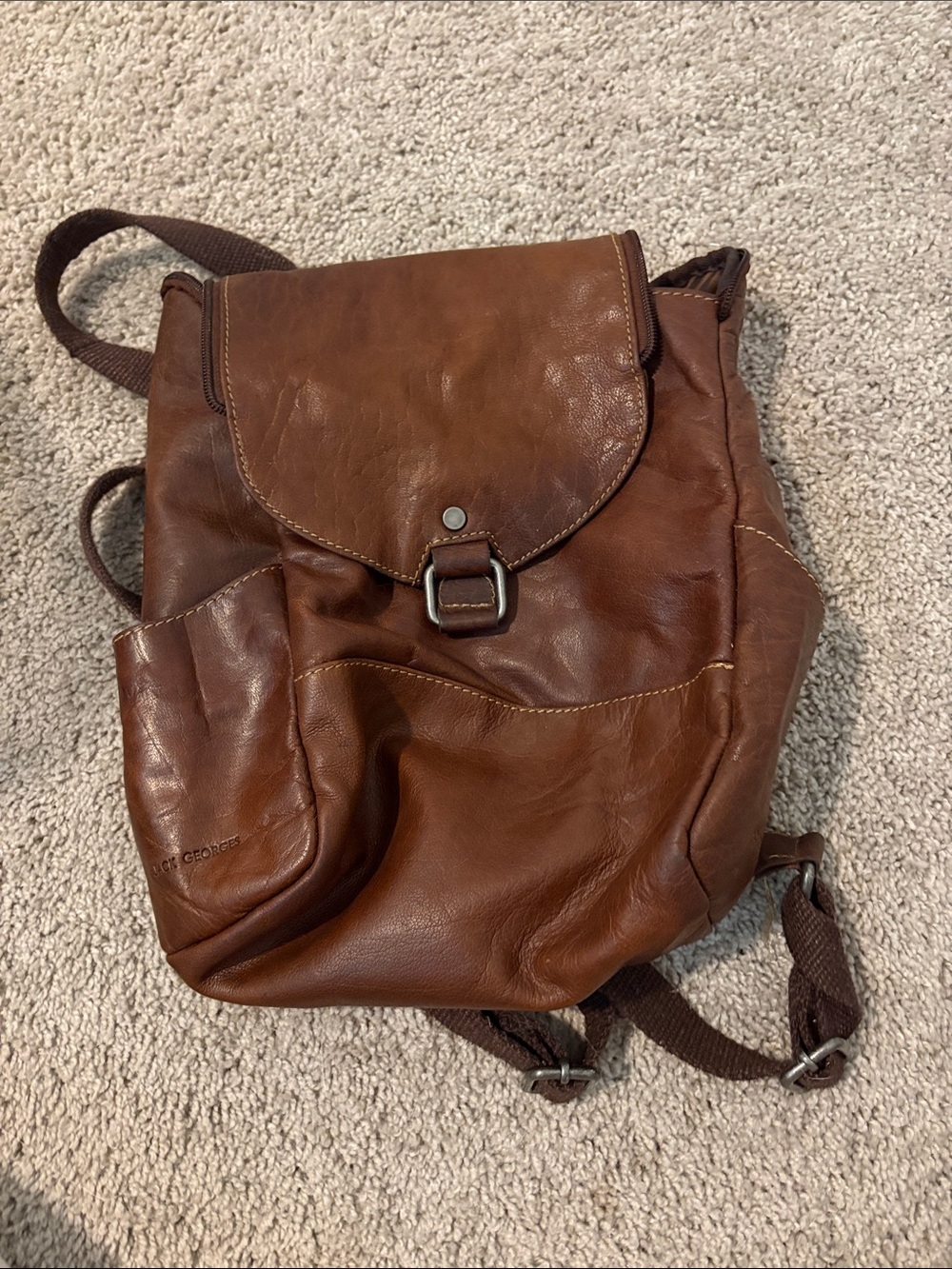 Brown Leather Backpack - Jack Georges